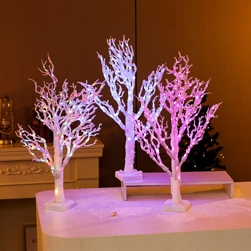 Árbol decorativo LED con ramas invernales iluminadas