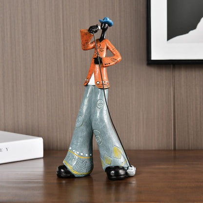 Figura de cantante de jazz como figura decorativa pintada a mano para la sala de estar y la sala de música