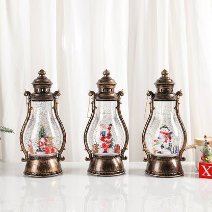 Lanterna de Natal LED com cena de neve