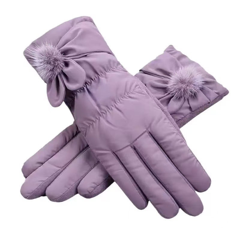 Guantes elegantes para mujer con un suave detalle de lazo
