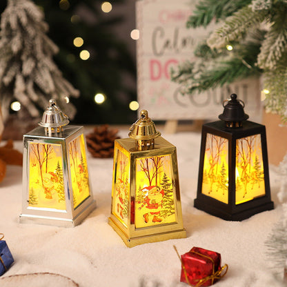 Farol navideño LED con motivo invernal