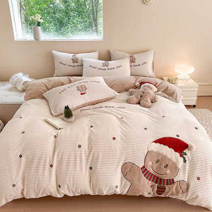 Conjunto de roupa de cama de Natal com motivo de pão de gengibre