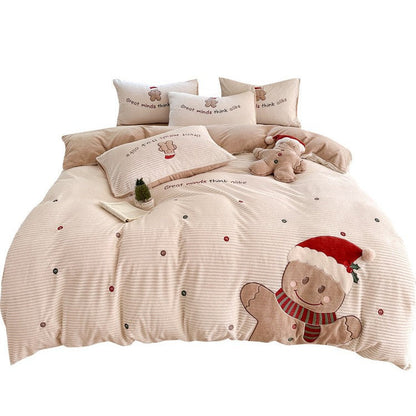 Conjunto de roupa de cama de Natal com motivo de pão de gengibre