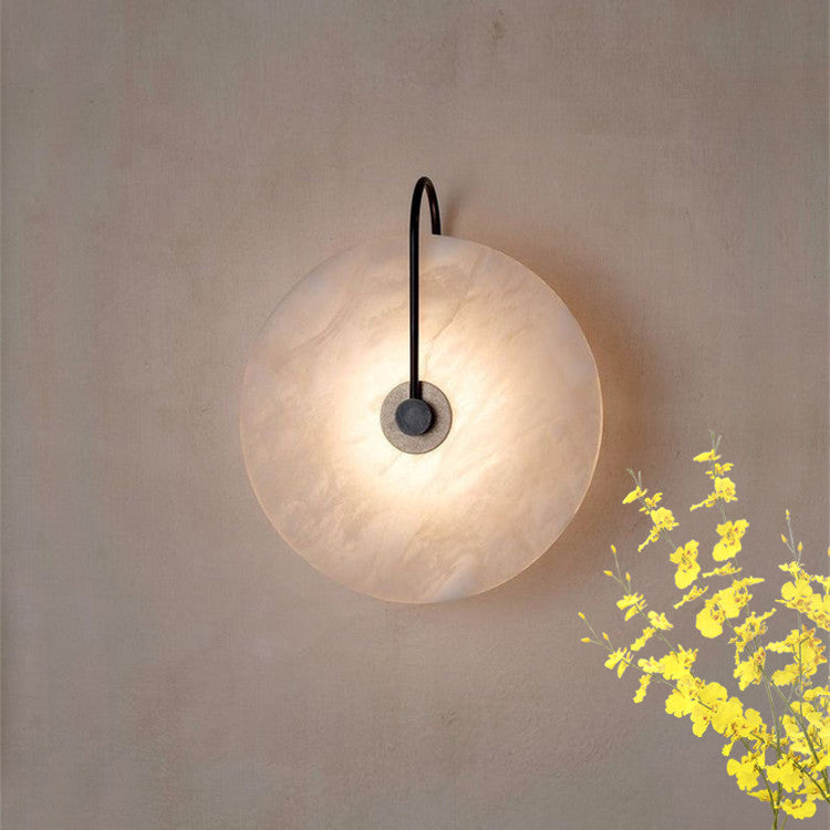 Aplique de pared LED minimalista de alabastro