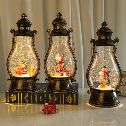 Lanterna de Natal LED com cena de neve