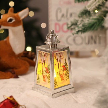Farol navideño LED con motivo invernal