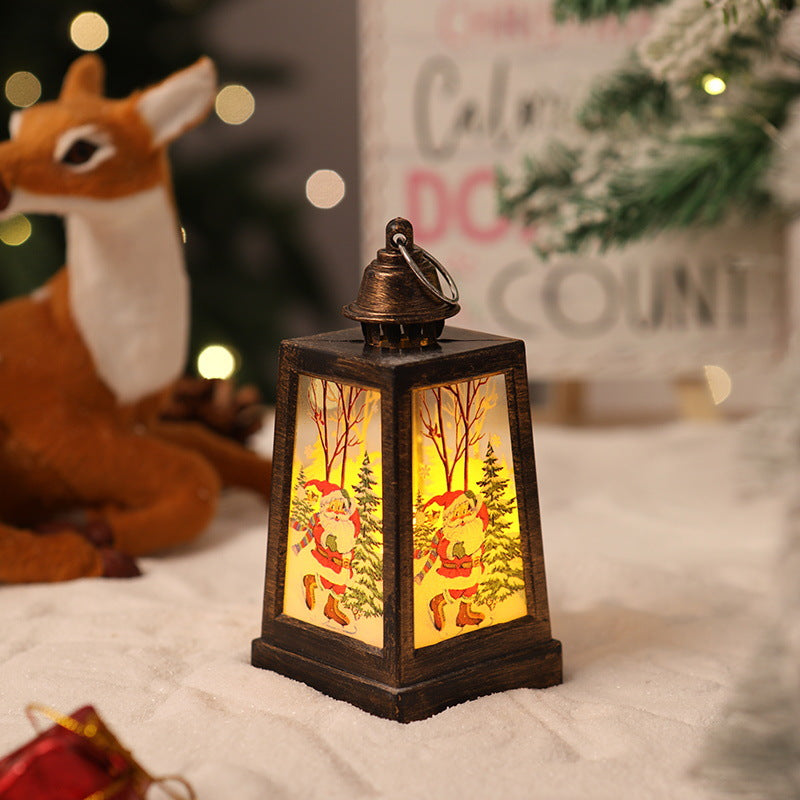 Farol navideño LED con motivo invernal