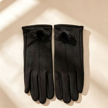 Damen-Winterhandschuhe mit Touchscreen-Funktion und Karomuster