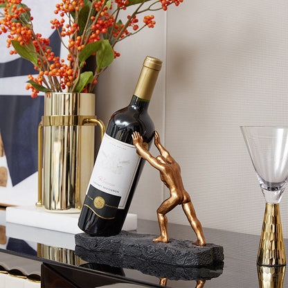 Portabotellas de vino decorativo con diseño escultórico