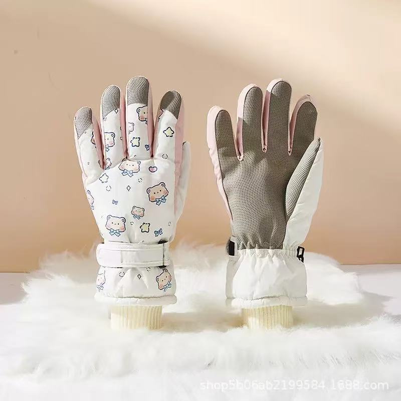 Damen-Winterhandschuhe mit Cartoon-Muster