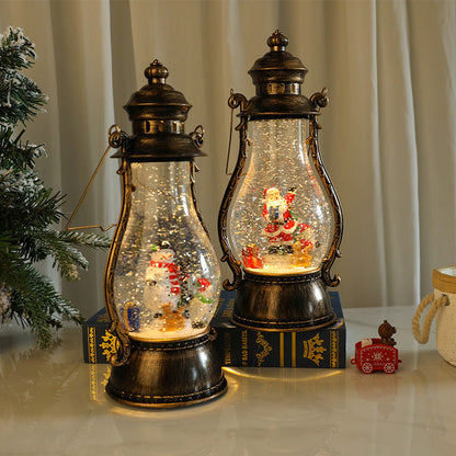 Lanterna de Natal LED com cena de neve