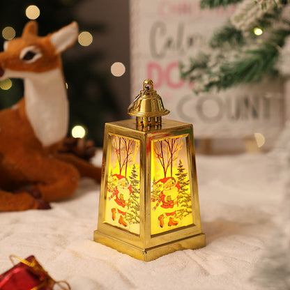 Farol navideño LED con motivo invernal