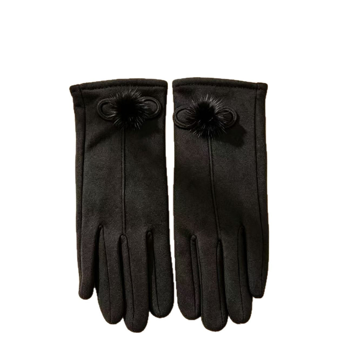 Damen-Winterhandschuhe mit Touchscreen-Funktion und Karomuster