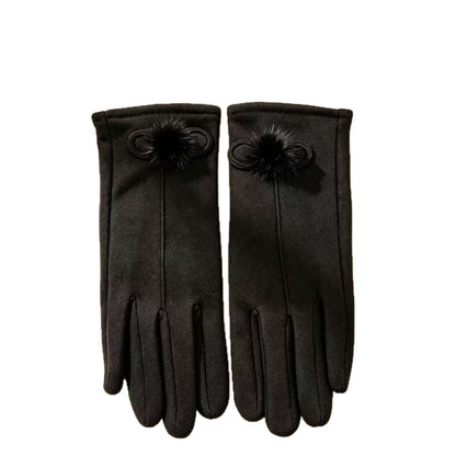 Damen-Winterhandschuhe mit Touchscreen-Funktion und Karomuster