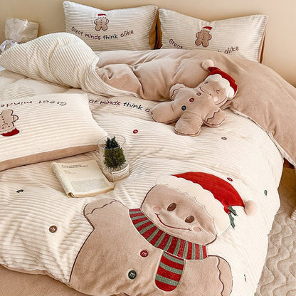 Conjunto de roupa de cama de Natal com motivo de pão de gengibre