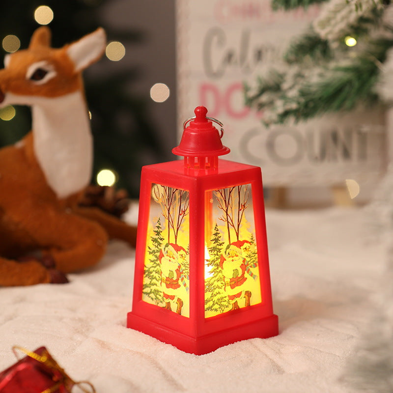 Farol navideño LED con motivo invernal