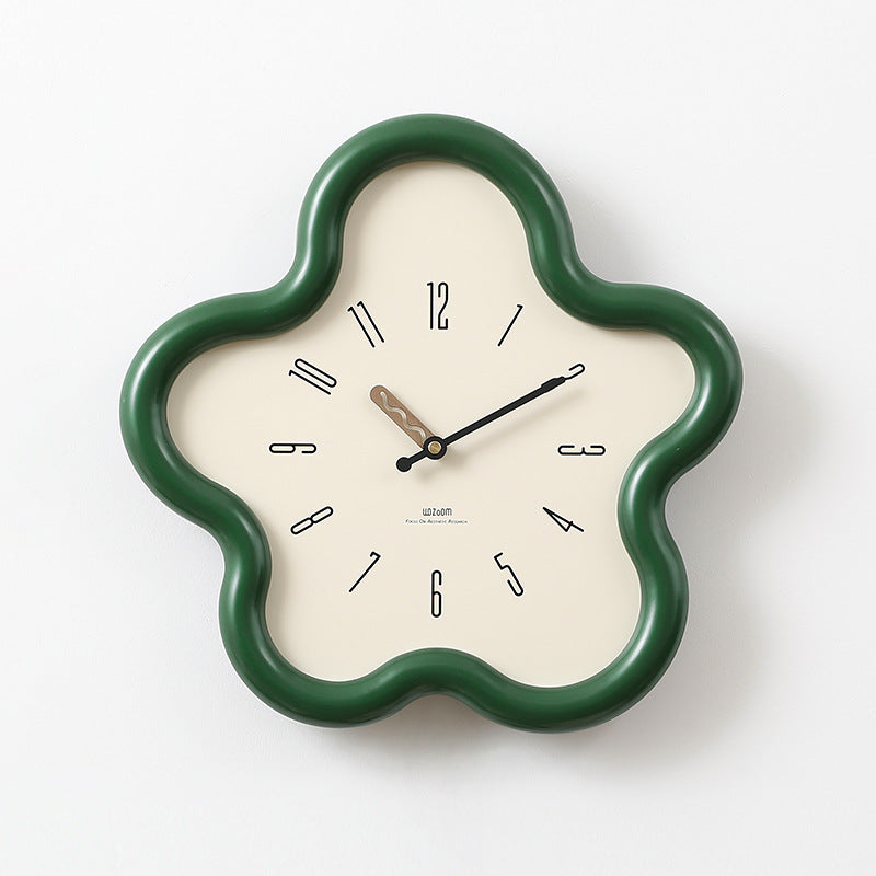 Reloj de pared con forma de flor, péndulo y mecanismo de cuarzo silencioso
