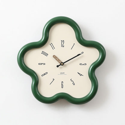 Reloj de pared con forma de flor, péndulo y mecanismo de cuarzo silencioso
