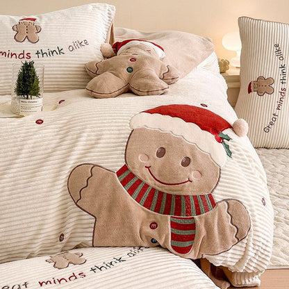 Conjunto de roupa de cama de Natal com motivo de pão de gengibre