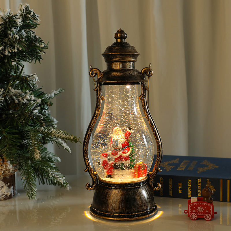 Lanterna de Natal LED com cena de neve
