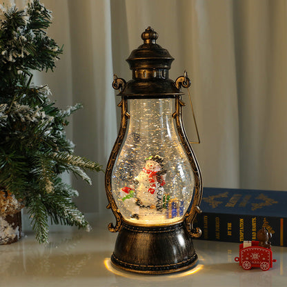 Lanterna de Natal LED com cena de neve