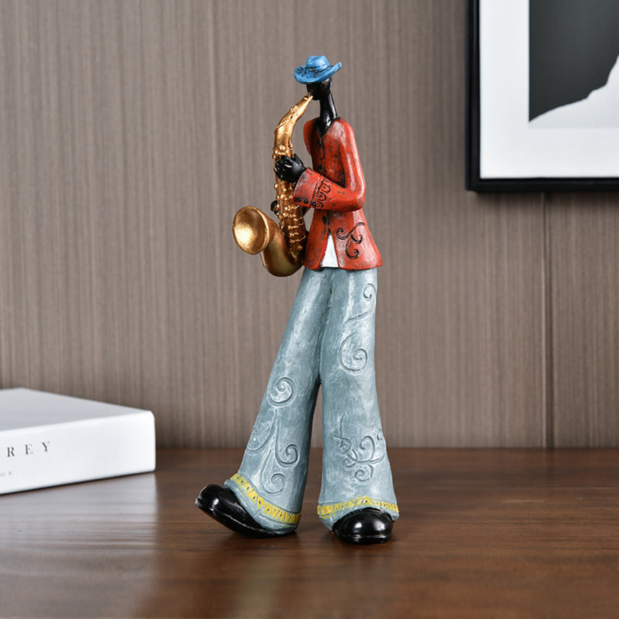 Figura de cantante de jazz como figura decorativa pintada a mano para la sala de estar y la sala de música