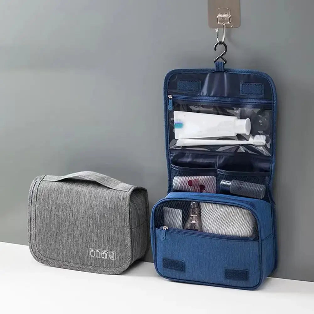 Nécessaire de viagem com pega para pendurar – Organização perfeita para viagens.