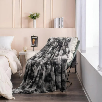 Weiche Fleecedecke mit Batikmuster