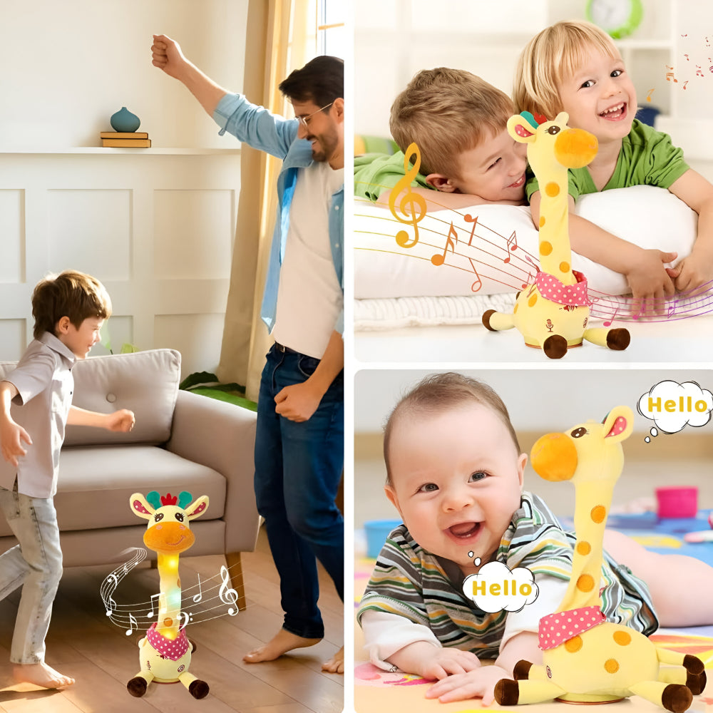 Peluche interactivo de jirafa con música y luz