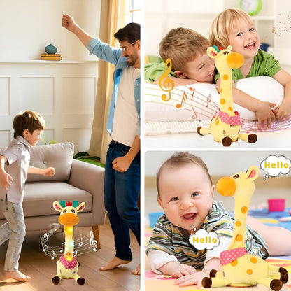 Peluche interactivo de jirafa con música y luz