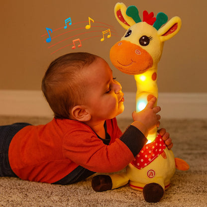 Peluche interactivo de jirafa con música y luz