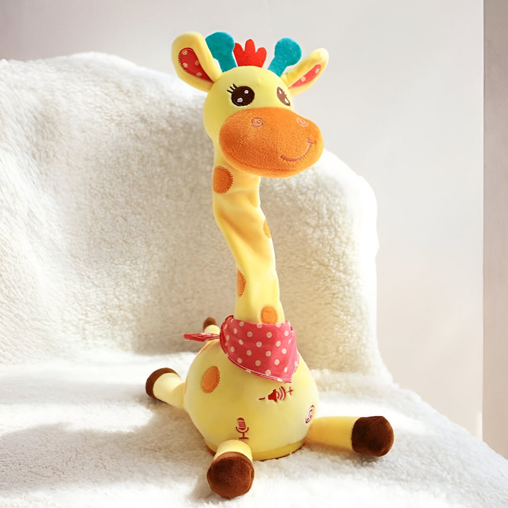 Peluche interactivo de jirafa con música y luz