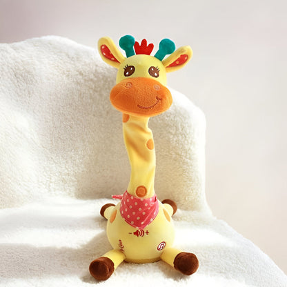 Peluche interactivo de jirafa con música y luz