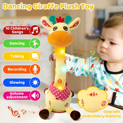 Peluche interactivo de jirafa con música y luz