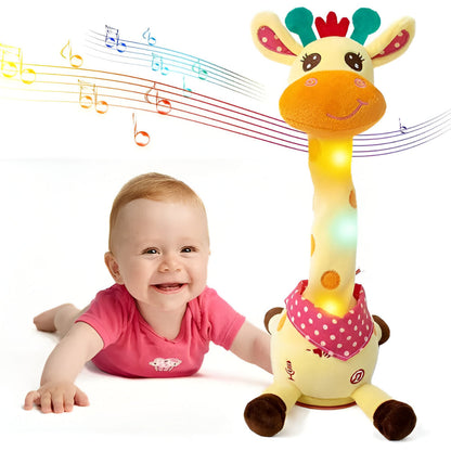 Peluche interactivo de jirafa con música y luz