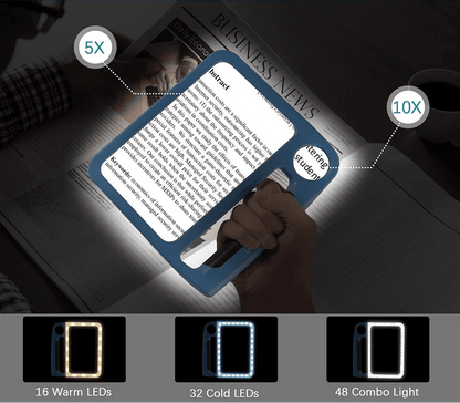 Lupa de lectura recargable con iluminación LED