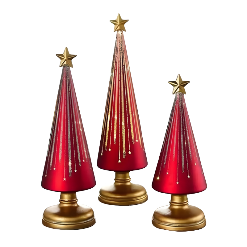 Lámpara de mesa con árbol de Navidad LED y estrella