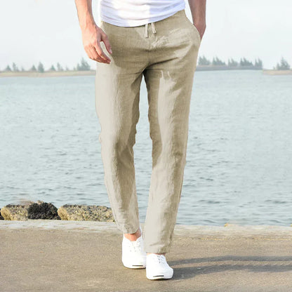 Calças de linho confortáveis ​​para o verão, para homem – elegantes e respiráveis.