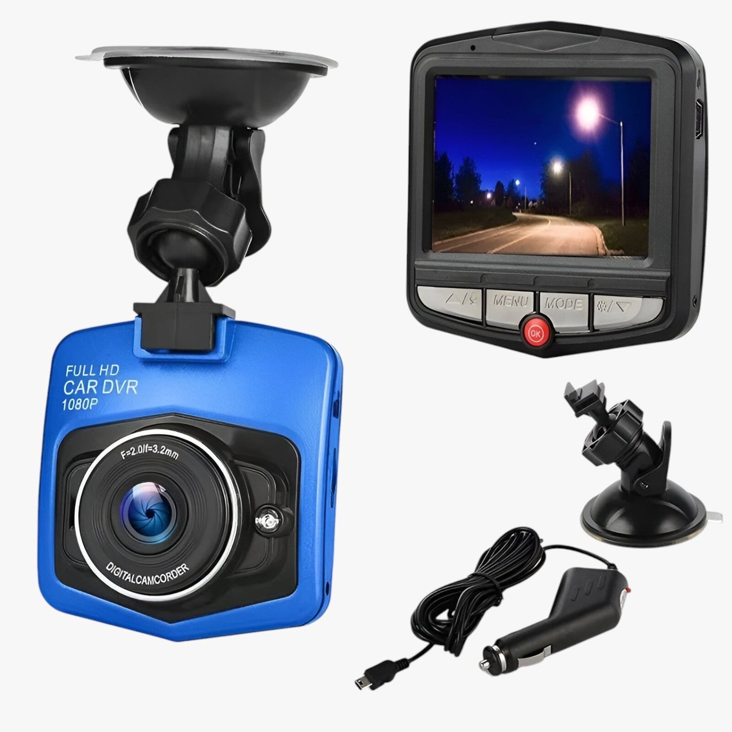 Kompaktna 1080p HD dash kamera – noćni vid s petljanjem snimke