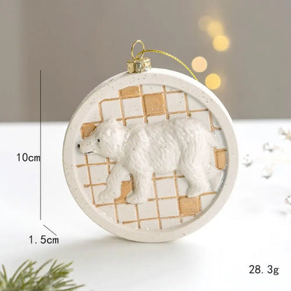 Weihnachtsanhänger aus Keramik mit verschiedenen Wintermotiven