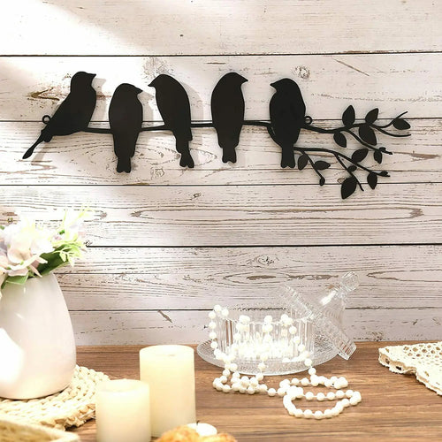 Decoração de parede com canto de pássaros – Pássaros empoleirados que criam uma atmosfera especial.