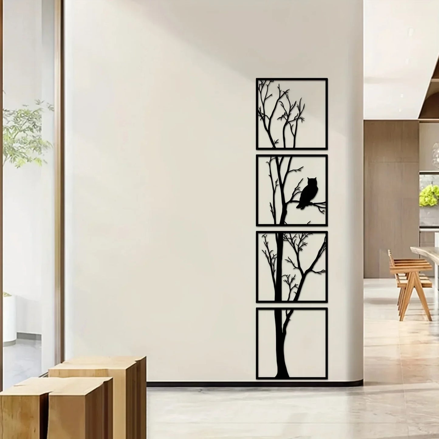 Zidna dekoracija drvo i sova – Minimalistički i stilski