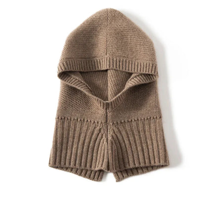 Gorro con capucha de cachemira y calentador de cuello
