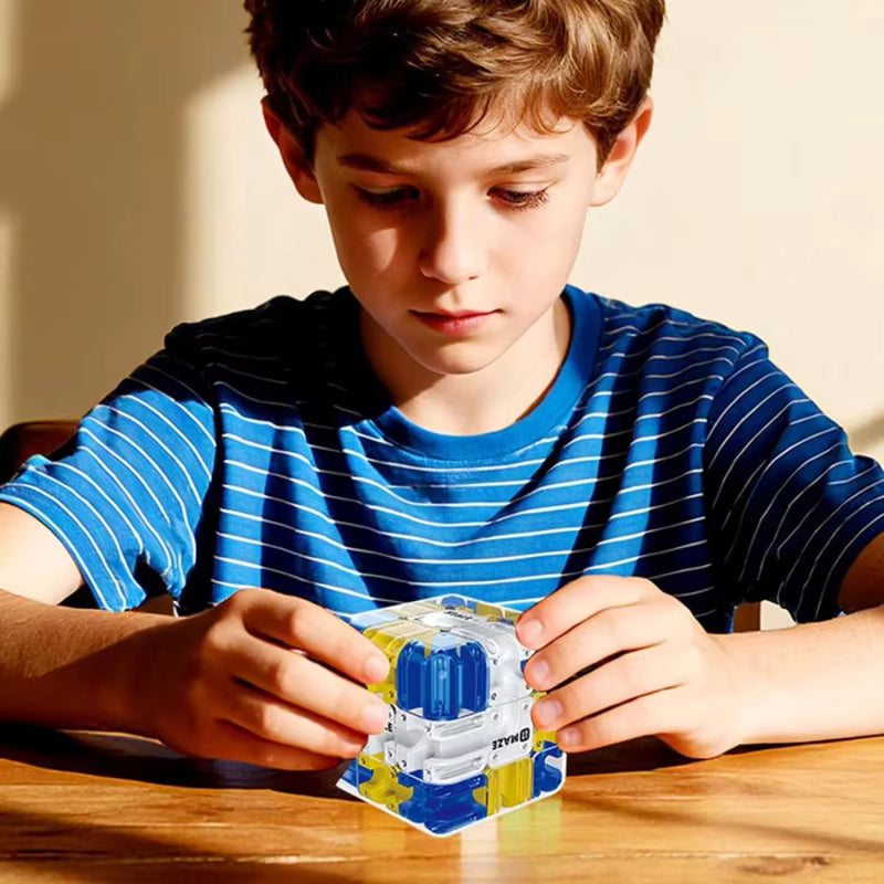 Cubo laberinto 3D con juego de bolas