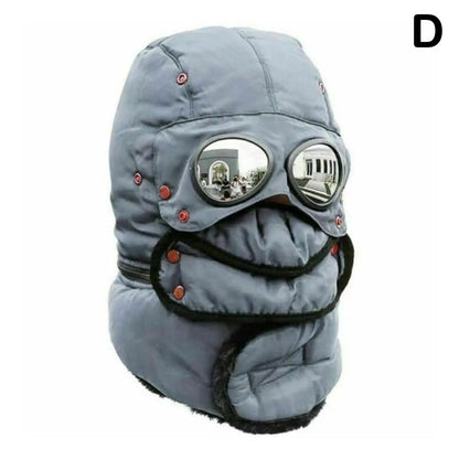 Thermo-Winterhaube mit Gesichtsschutz und Brillenelementen