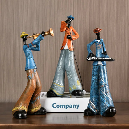 Figura de cantante de jazz como figura decorativa pintada a mano para la sala de estar y la sala de música
