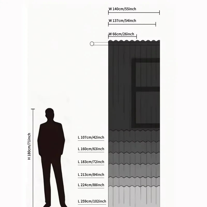 Thermovorhang für Türen mit Verdunkelung