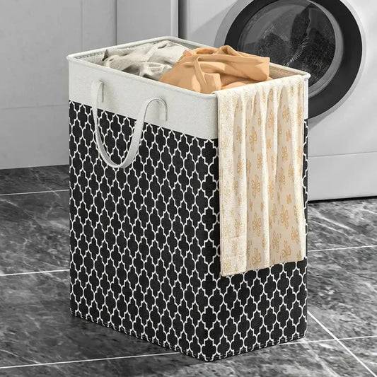 Cesta plegable para la ropa con asas de transporte 75 L