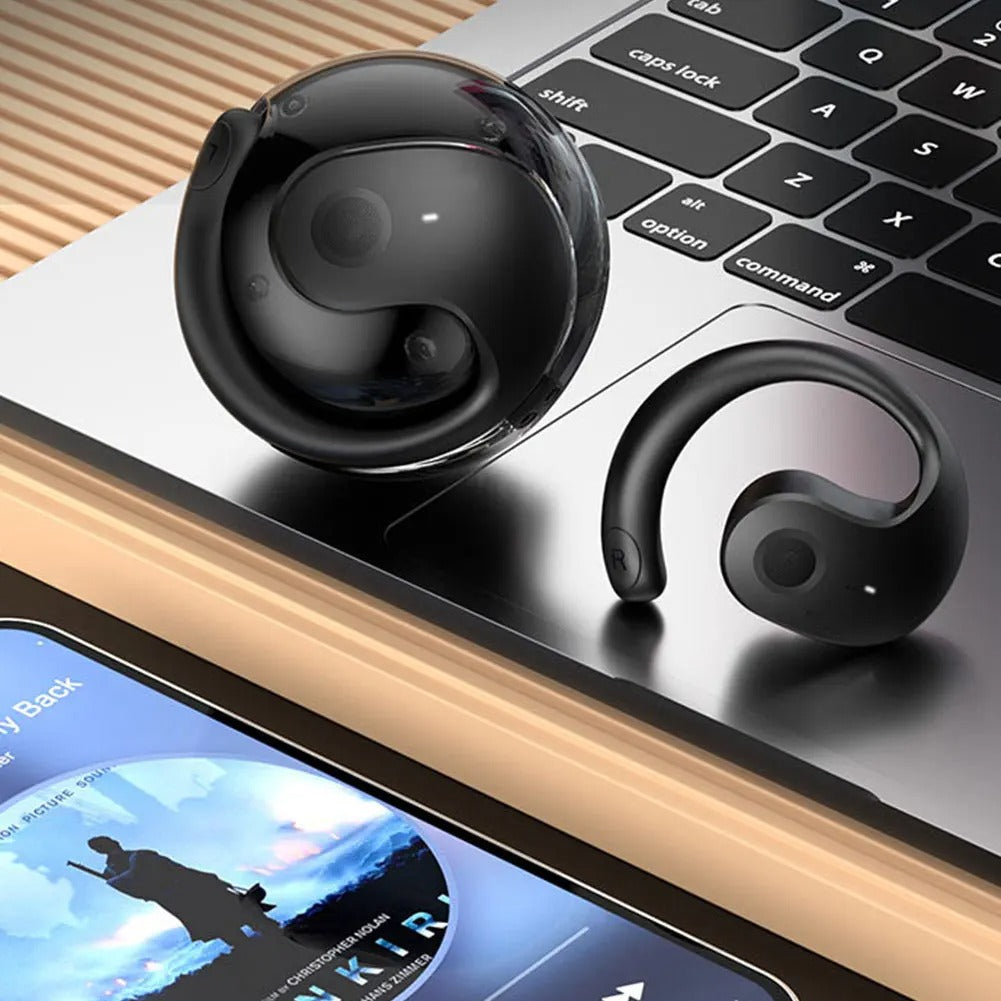Auscultadores Bluetooth com tradução de idiomas em tempo real e estojo de carregamento