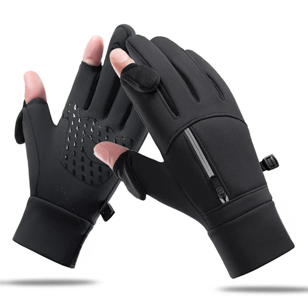 Winterhandschuhe mit Klappfingern und Reißverschlusstasche